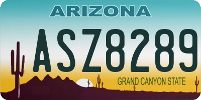 AZ license plate ASZ8289