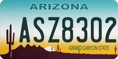 AZ license plate ASZ8302