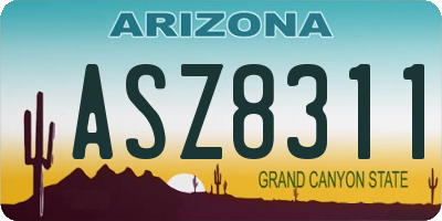 AZ license plate ASZ8311
