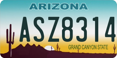 AZ license plate ASZ8314