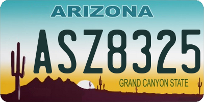AZ license plate ASZ8325