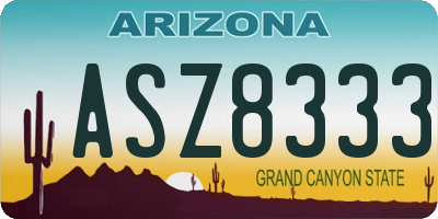 AZ license plate ASZ8333