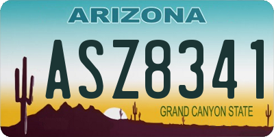 AZ license plate ASZ8341