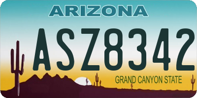 AZ license plate ASZ8342