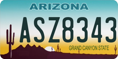 AZ license plate ASZ8343