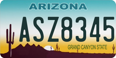 AZ license plate ASZ8345