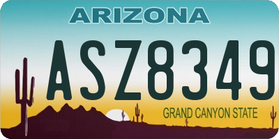 AZ license plate ASZ8349