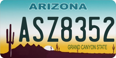 AZ license plate ASZ8352