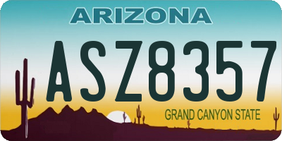 AZ license plate ASZ8357