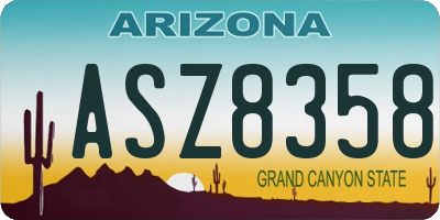 AZ license plate ASZ8358