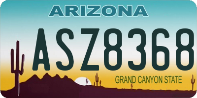 AZ license plate ASZ8368