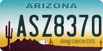 AZ license plate ASZ8370