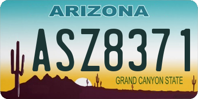 AZ license plate ASZ8371