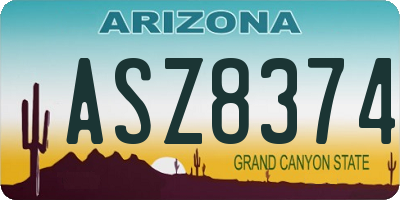 AZ license plate ASZ8374