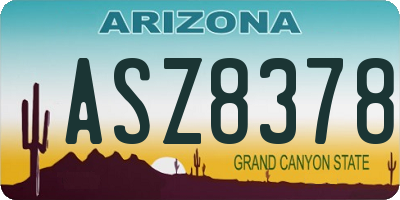 AZ license plate ASZ8378
