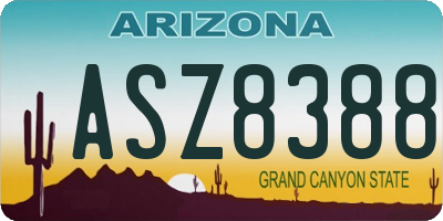 AZ license plate ASZ8388