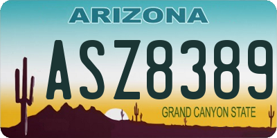 AZ license plate ASZ8389
