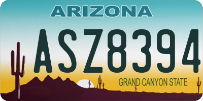 AZ license plate ASZ8394