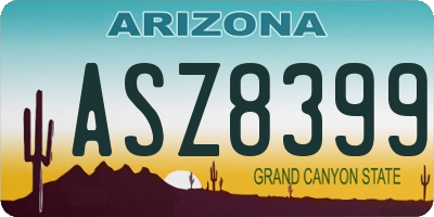 AZ license plate ASZ8399