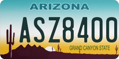 AZ license plate ASZ8400