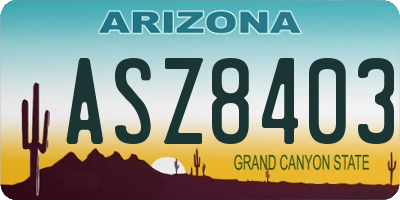 AZ license plate ASZ8403