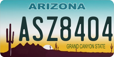 AZ license plate ASZ8404