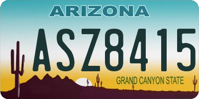 AZ license plate ASZ8415