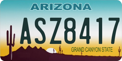 AZ license plate ASZ8417