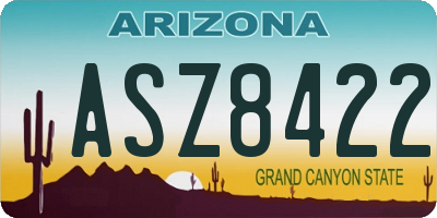 AZ license plate ASZ8422