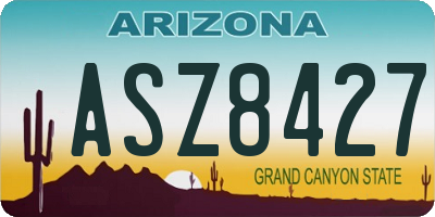 AZ license plate ASZ8427