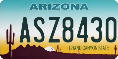 AZ license plate ASZ8430