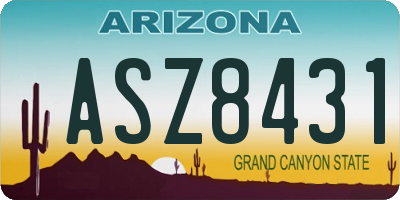 AZ license plate ASZ8431