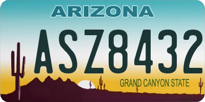 AZ license plate ASZ8432