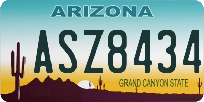 AZ license plate ASZ8434