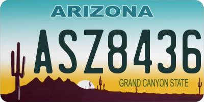 AZ license plate ASZ8436