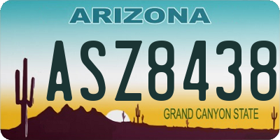 AZ license plate ASZ8438