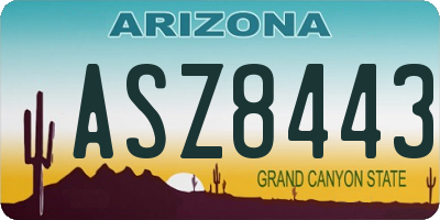 AZ license plate ASZ8443