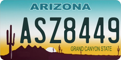 AZ license plate ASZ8449