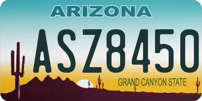 AZ license plate ASZ8450