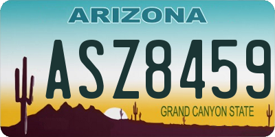 AZ license plate ASZ8459