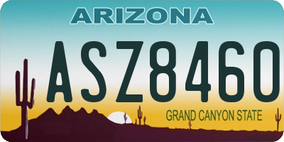 AZ license plate ASZ8460