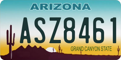 AZ license plate ASZ8461