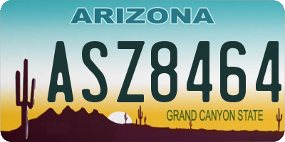 AZ license plate ASZ8464