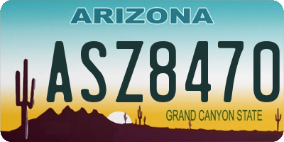 AZ license plate ASZ8470