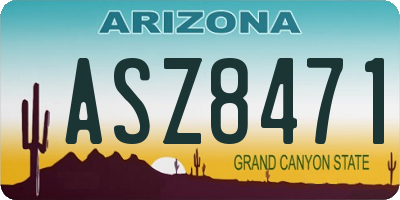 AZ license plate ASZ8471