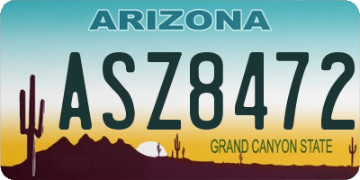 AZ license plate ASZ8472
