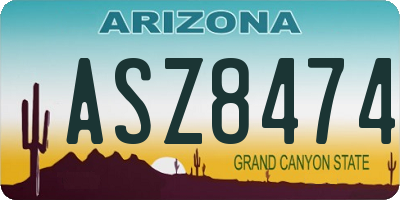 AZ license plate ASZ8474