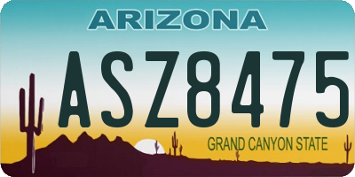 AZ license plate ASZ8475