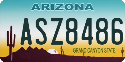 AZ license plate ASZ8486