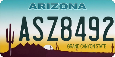 AZ license plate ASZ8492